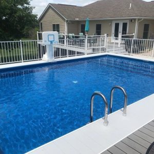 Kayak Above Ground Pool with Deck and Fence